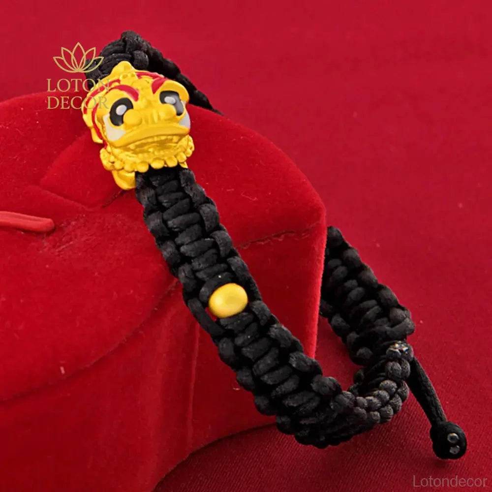 Red Lion & Dragon Bracelet – Feng Shui Good Luck Charm - Loton Decor