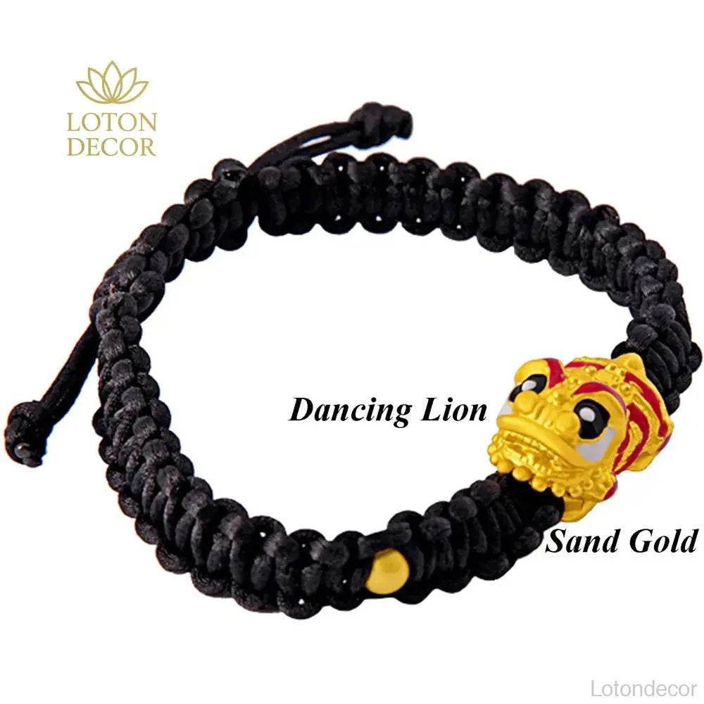 Red Lion & Dragon Bracelet – Feng Shui Good Luck Charm - Loton Decor