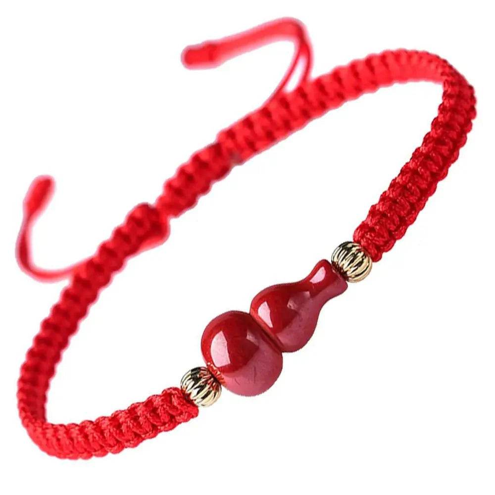 Red String Cinnabar Wu Lou Bracelet – Luck & Wealth - Loton Decor