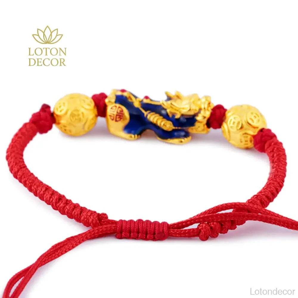 Red String Pixiu Bracelet – Feng Shui Wealth Protection - Loton Decor