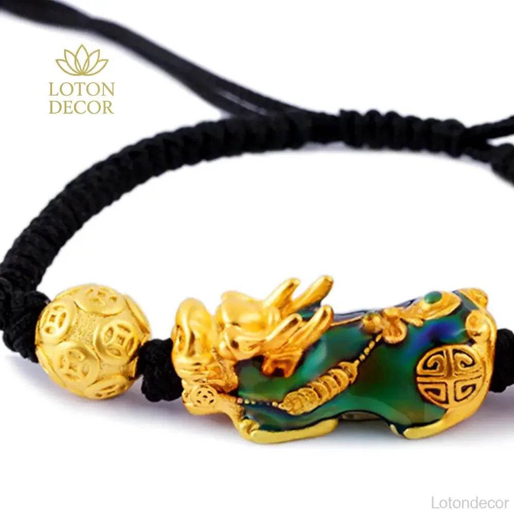 Red String Pixiu Bracelet – Feng Shui Wealth Protection - Loton Decor