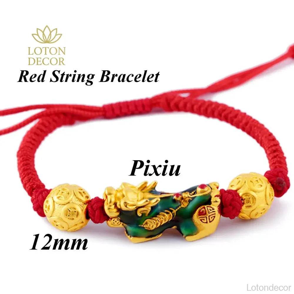 Red String Pixiu Bracelet – Feng Shui Wealth Protection - Loton Decor