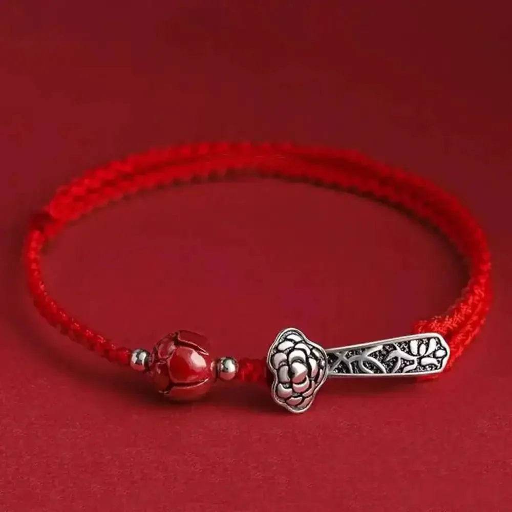 Red String Ruyi Anklet – Cinnabar Feng Shui Lucky Bracelet Unisex - Loton Decor
