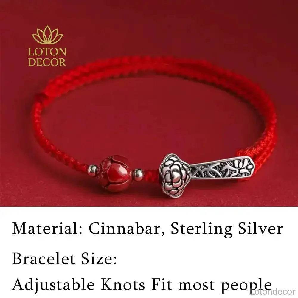 Red String Ruyi Anklet – Cinnabar Feng Shui Lucky Bracelet Unisex - Loton Decor