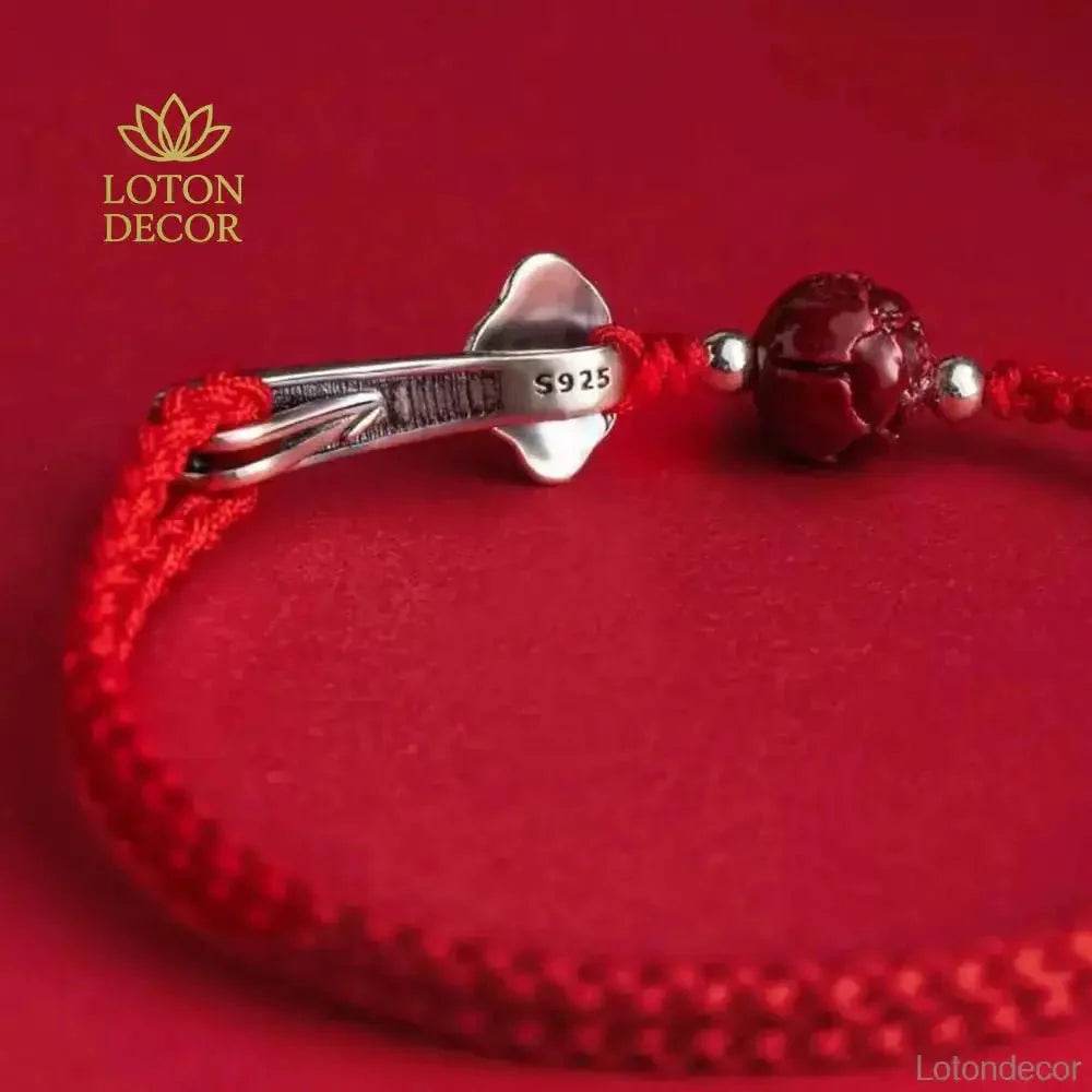 Red String Ruyi Anklet – Cinnabar Feng Shui Lucky Bracelet Unisex - Loton Decor