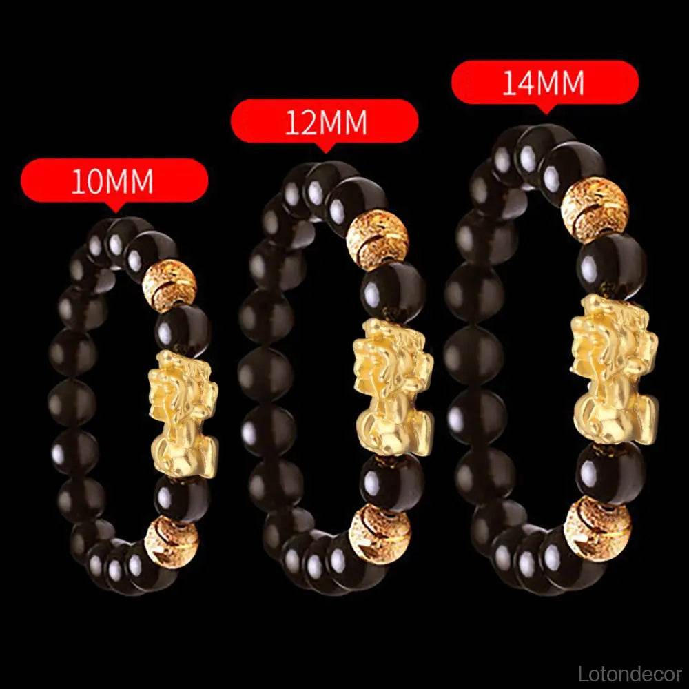 Red Tiger Eye Pi Xiu Bracelet Antique Vietnamese Gold Pi Yao Feng Shui Wealth Crystal Bracelet for Money Prosperity - Loton Decor