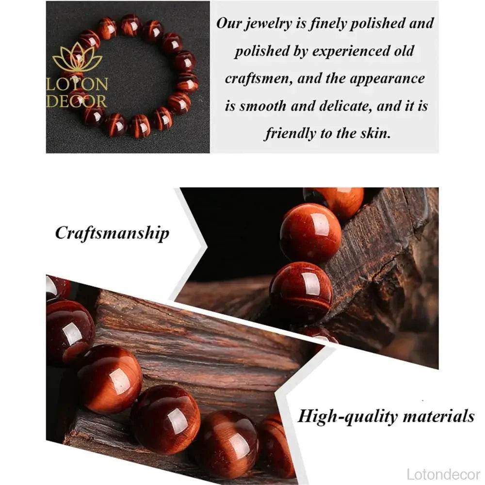 Red Tiger's Eye Bracelet – Wealth & Balance Talisman - Loton Decor
