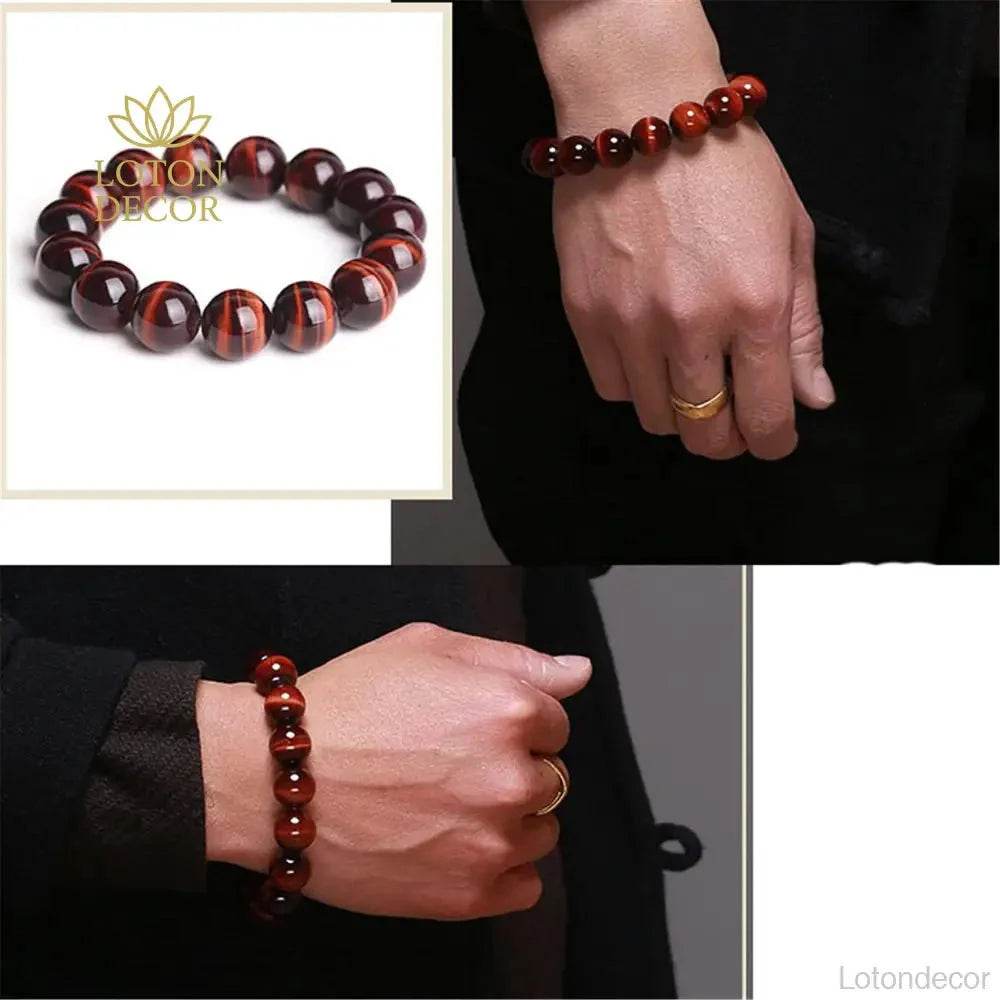 Red Tiger's Eye Bracelet – Wealth & Balance Talisman - Loton Decor