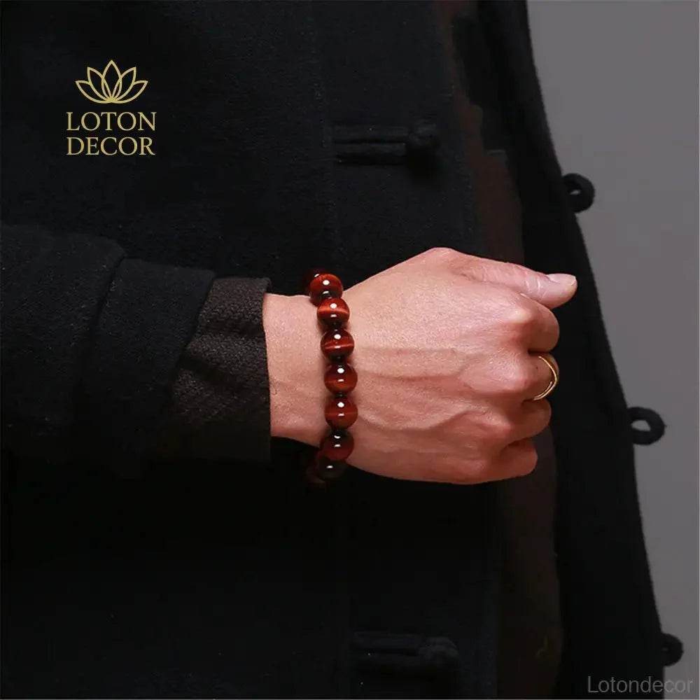 Red Tiger's Eye Bracelet – Wealth & Balance Talisman - Loton Decor