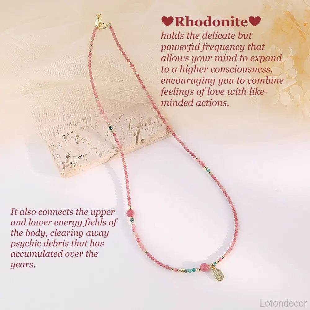 Rhodonite Bracelet Multi-Layer Feng Shui Wealth Crystal Bracelet Love Amulet Reiki Healing for Meditation - Loton Decor
