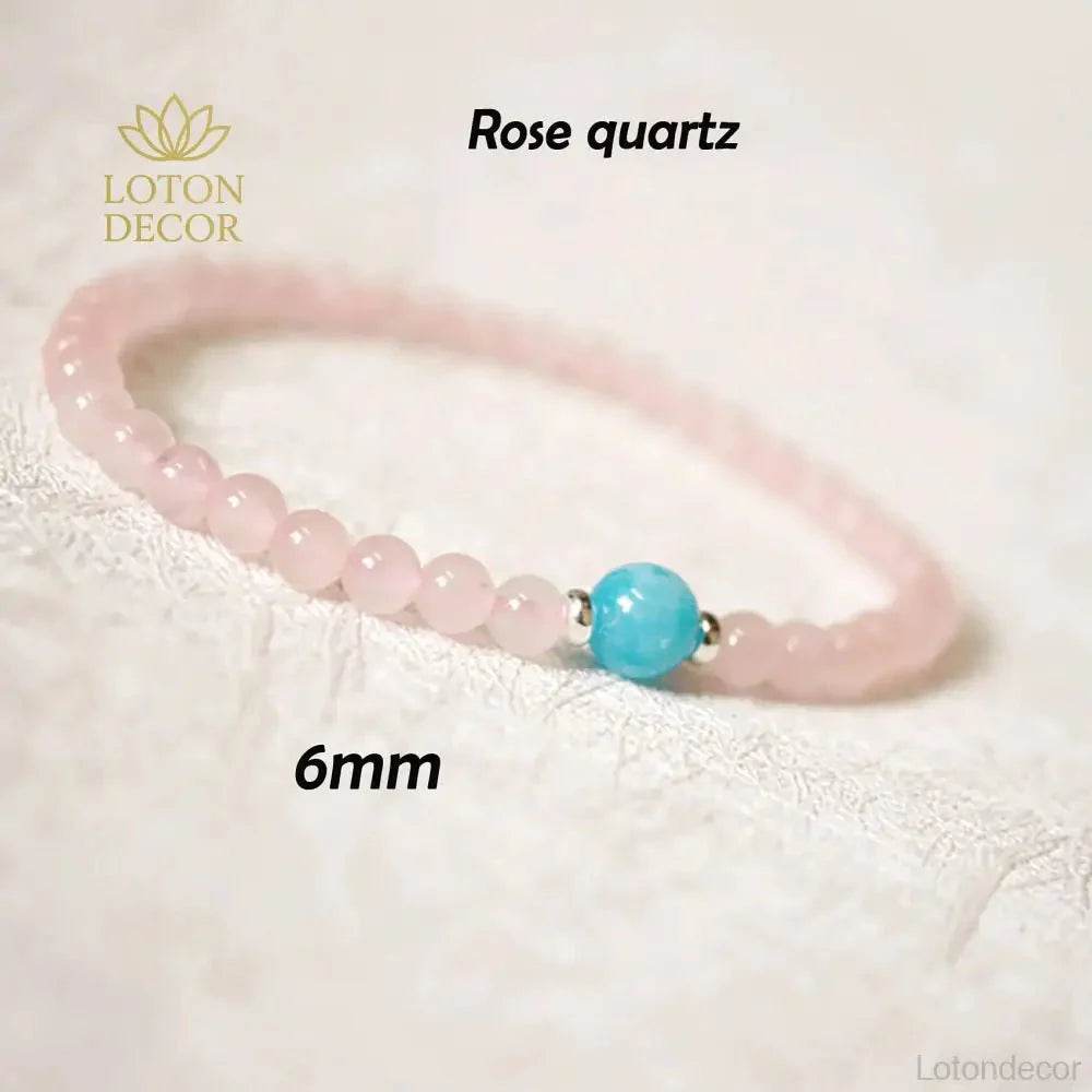 Rose Quartz & Tianhe Stone Bracelet – Wealth Luck Amulet - Loton Decor