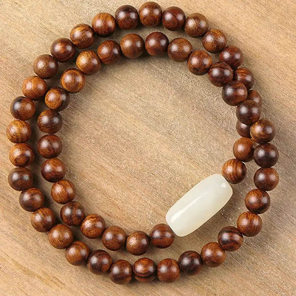 Rosewood Jade Prayer Bracelet – Money Luck Amulet - Loton Decor