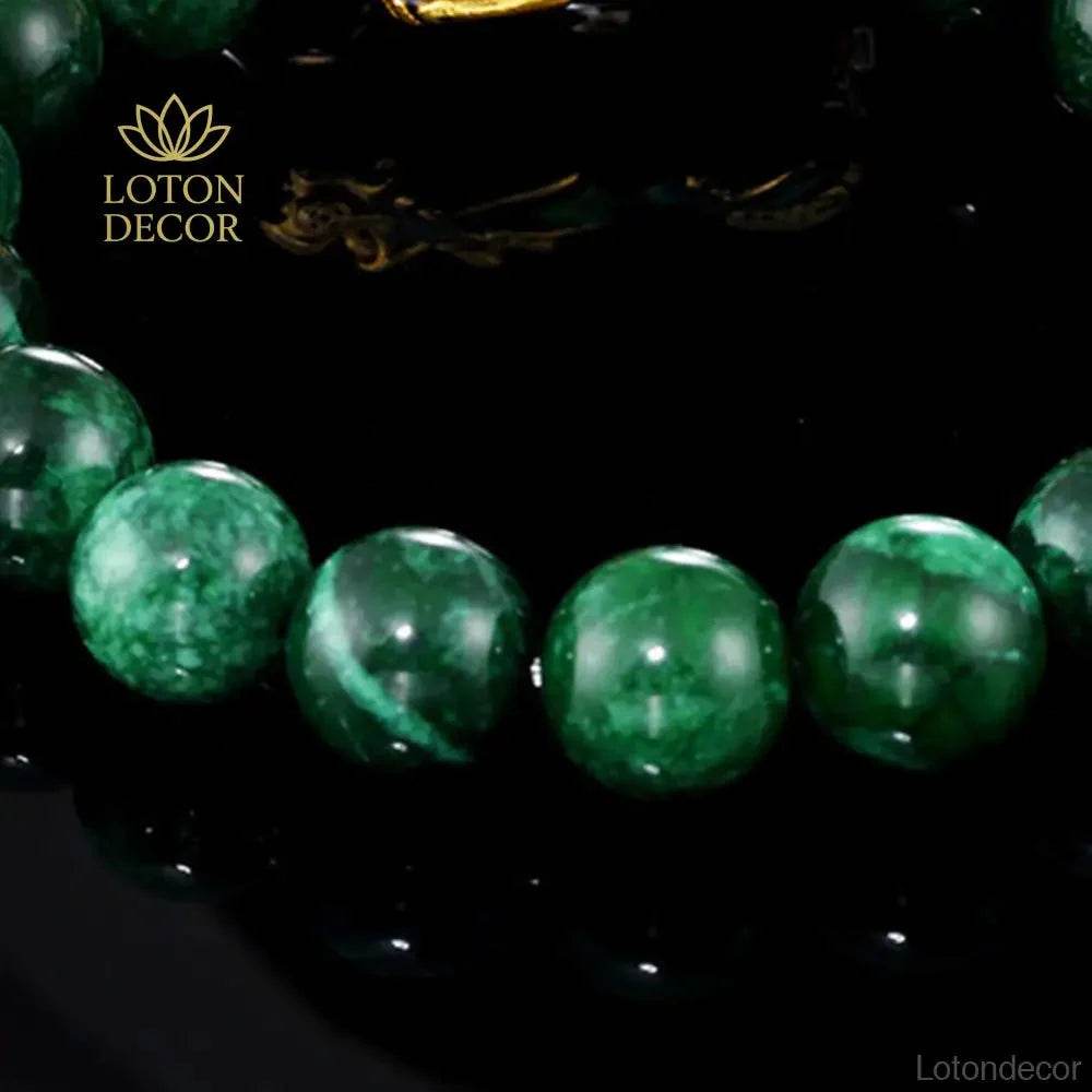 Sapphire Pixiu Bracelet – Green Agate Wealth Amulet for Luck - Loton Decor