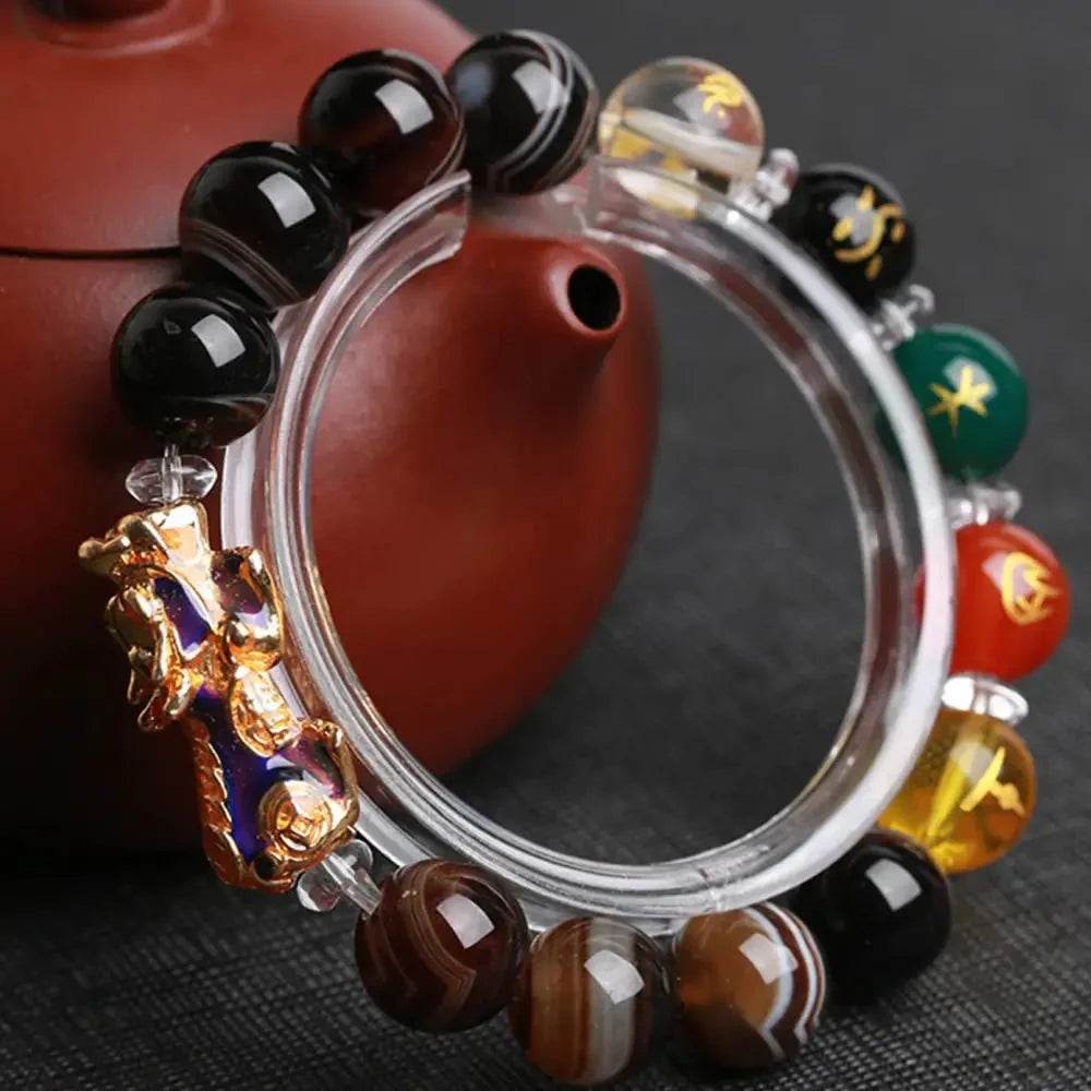 Sardonyx Agate Pixiu Bracelet – Wealth Transfer Amulet - Loton Decor