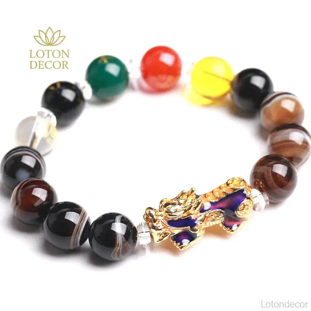 Sardonyx Agate Pixiu Bracelet – Wealth Transfer Amulet - Loton Decor