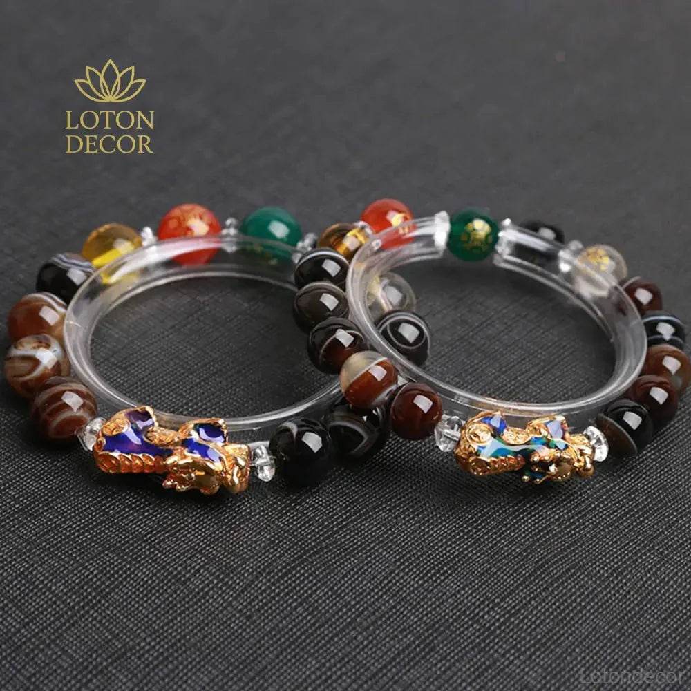 Sardonyx Agate Pixiu Bracelet – Wealth Transfer Amulet - Loton Decor