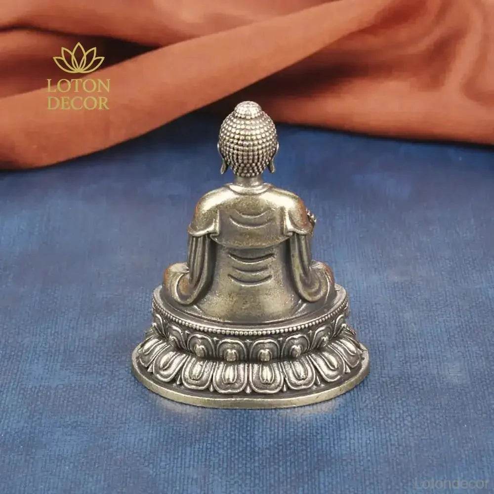Solid Brass Medicine Buddha Statue Feng Shui Metal Art Healer Buddha for Longevity Overall Well-being - Loton Decor