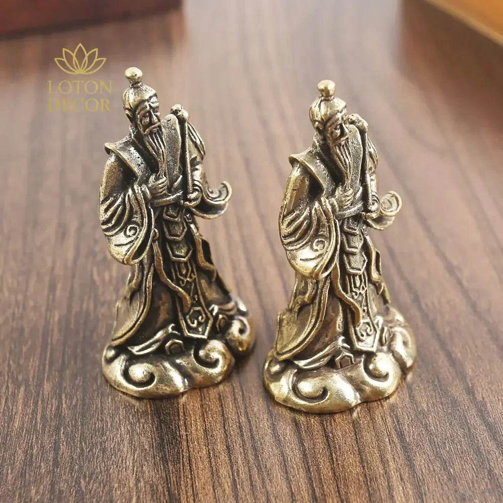 Solid Brass Statue Great White Golden Star Taoism Immortal Garden Metal Art Feng Shui Wealth Statue Amulet Prosperity Luck Money - Loton Decor