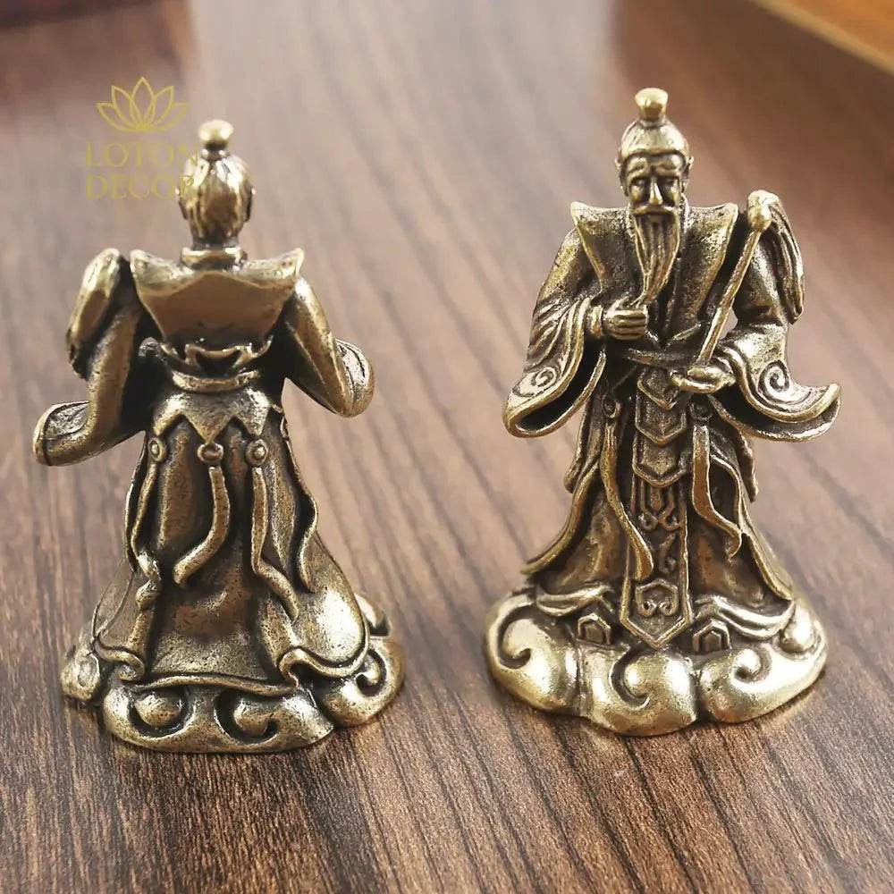 Solid Brass Statue Great White Golden Star Taoism Immortal Garden Metal Art Feng Shui Wealth Statue Amulet Prosperity Luck Money - Loton Decor