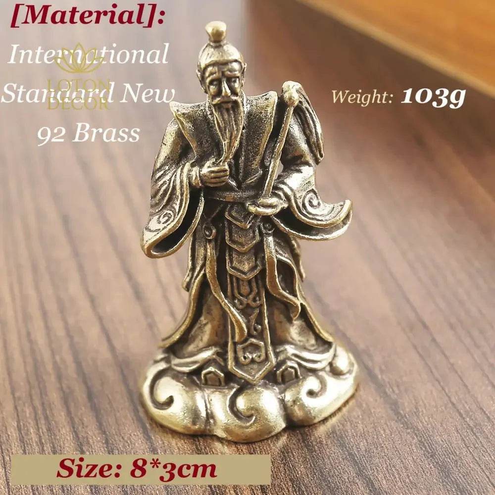 Solid Brass Statue Great White Golden Star Taoism Immortal Garden Metal Art Feng Shui Wealth Statue Amulet Prosperity Luck Money - Loton Decor