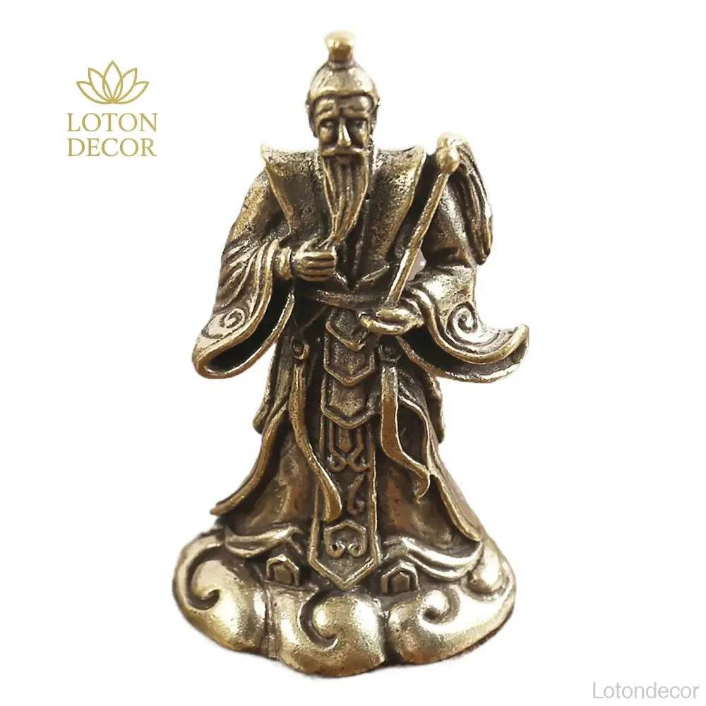 Solid Brass Statue Great White Golden Star Taoism Immortal Garden Metal Art Feng Shui Wealth Statue Amulet Prosperity Luck Money - Loton Decor