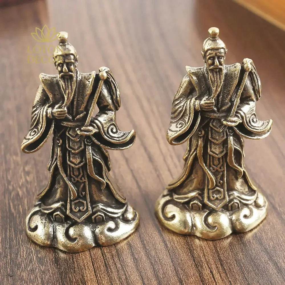 Solid Brass Statue Great White Golden Star Taoism Immortal Garden Metal Art Feng Shui Wealth Statue Amulet Prosperity Luck Money - Loton Decor