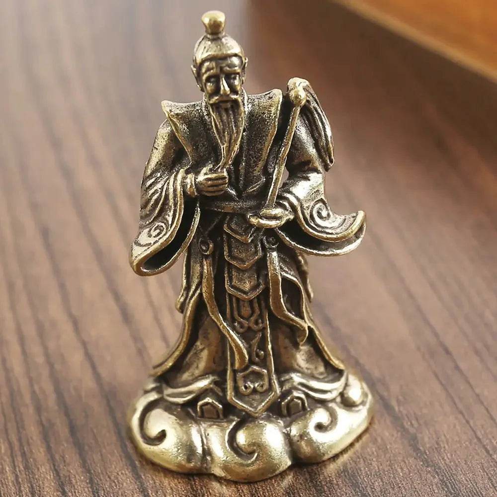 Solid Brass Statue Great White Golden Star Taoism Immortal Garden Metal Art Feng Shui Wealth Statue Amulet Prosperity Luck Money - Loton Decor