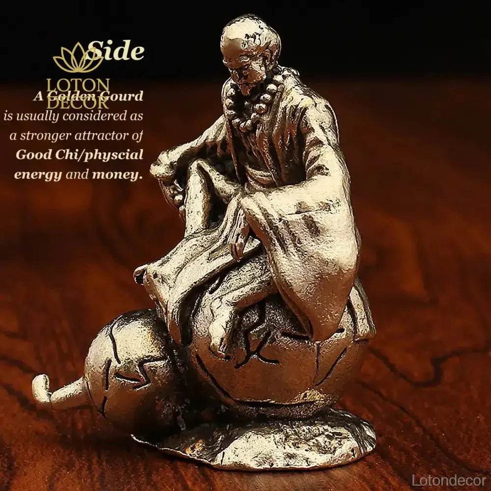 Solid Brass Statue Monk Sha Wujing The Sand Priest Zen Garden Metal Art Feng Shui Wealth Statue A Journey to the West - Loton Decor
