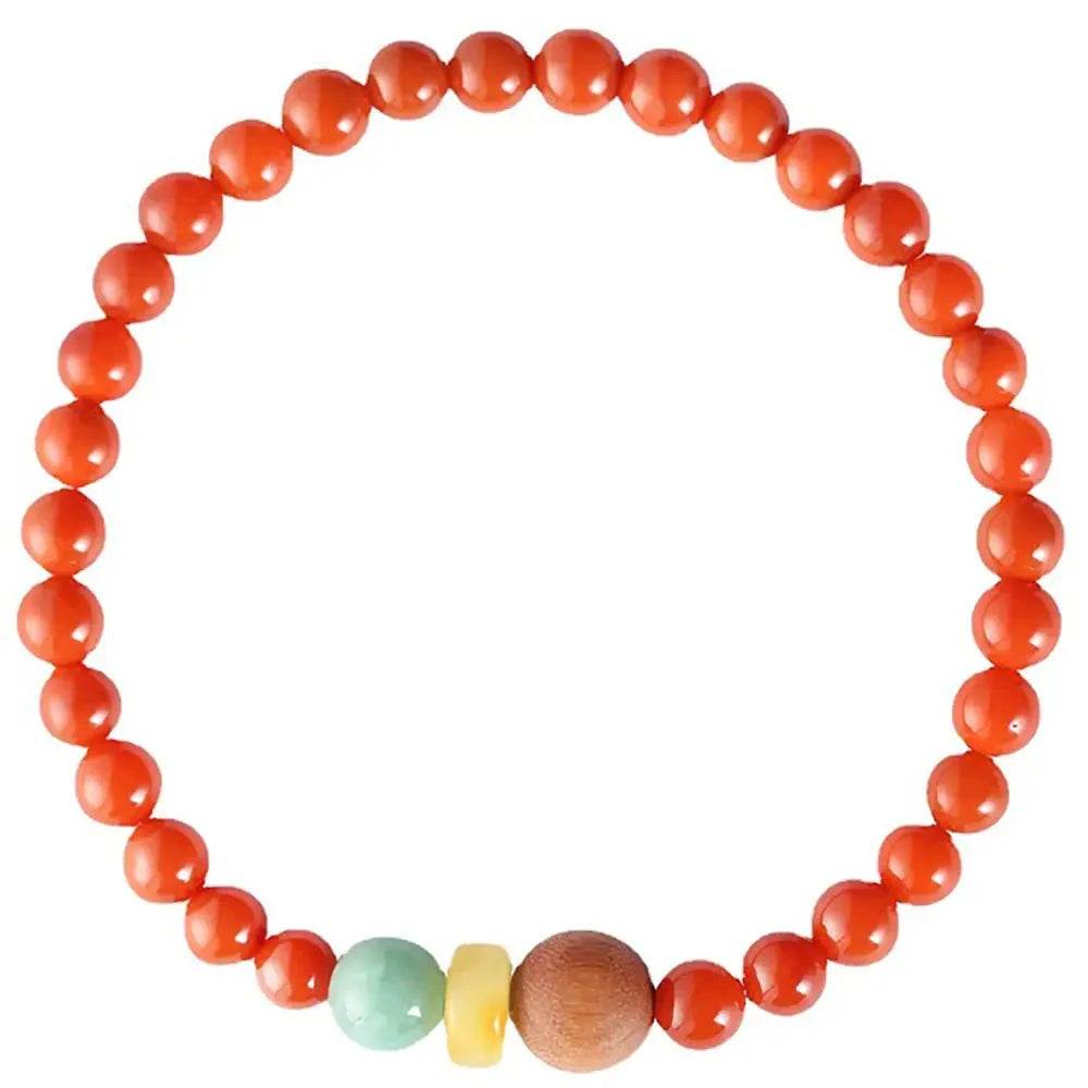 Southern Red Agate Feng Shui Bracelet – Wealth Talisman - Loton Decor