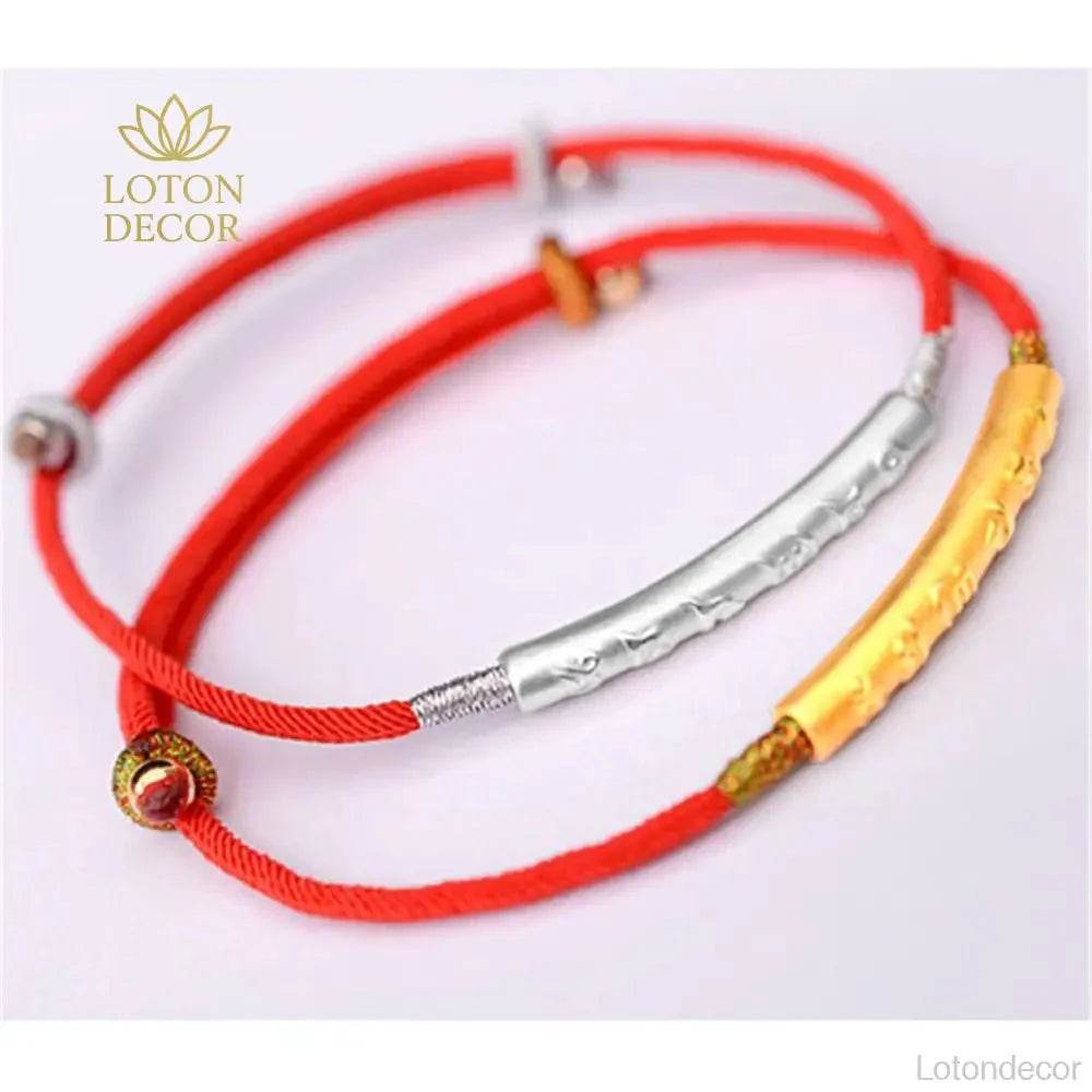 Sterling Mantra Bracelet – Wealth & Evil Protection Charm - Loton Decor