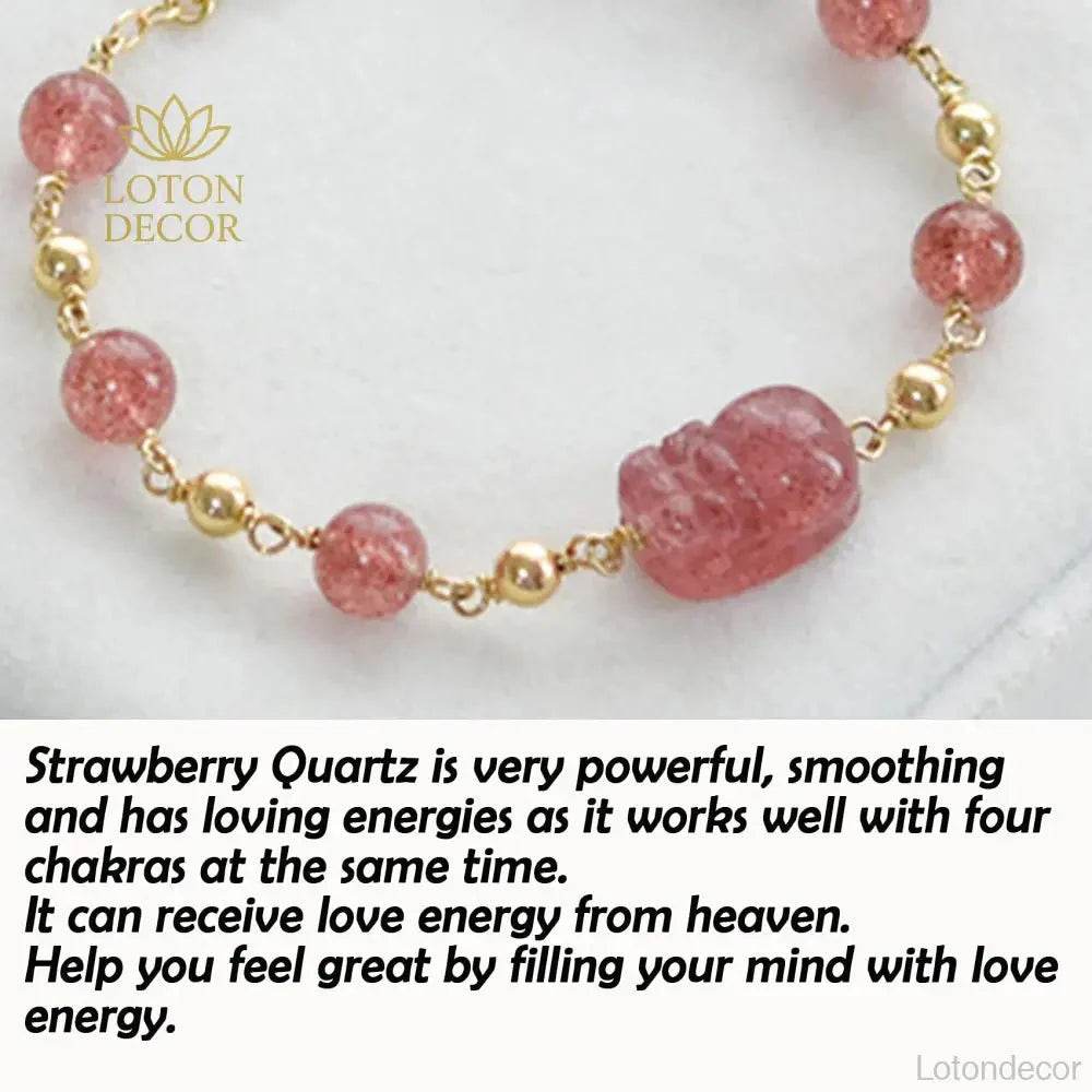 Strawberry Crystal Bracelet – Wealth Reiki Amulet - Loton Decor