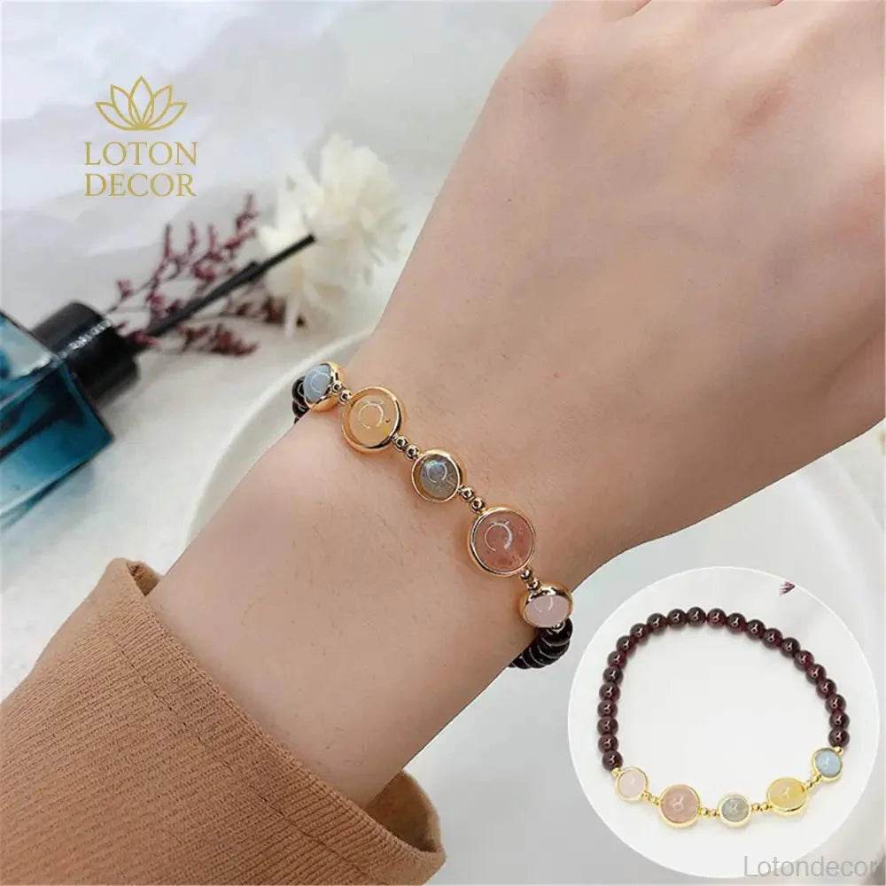 Strawberry Quartz Bracelet – Wealth & Love Crystal Charm - Loton Decor