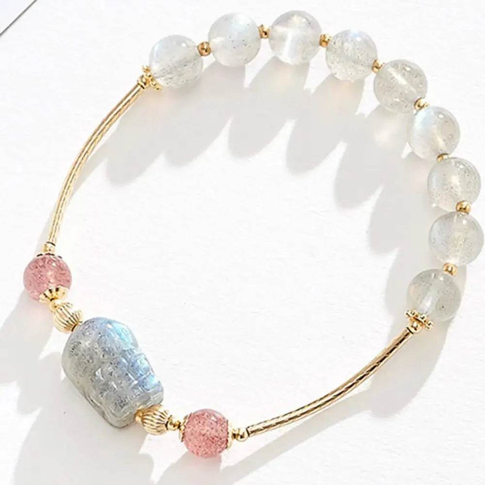 Strawberry Quartz Pixiu Bracelet – Evil Ward & Luck - Loton Decor