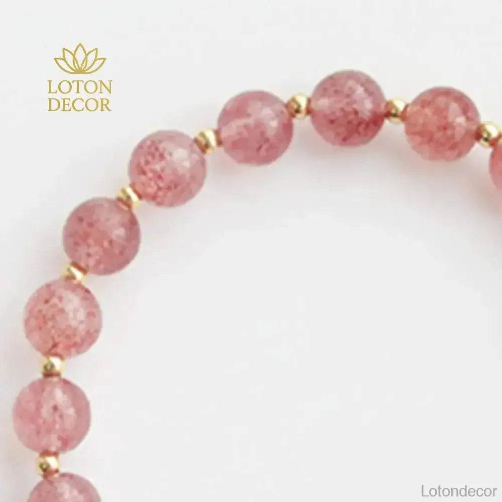 Strawberry Quartz Pixiu Bracelet – Gemstone Wealth Charm - Loton Decor