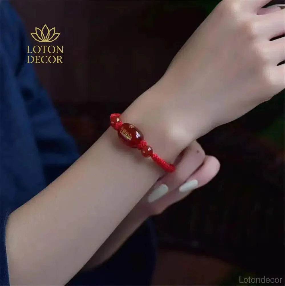 Tai Sui Agate Bracelet – Evil Protection & Fortune Charm - Loton Decor