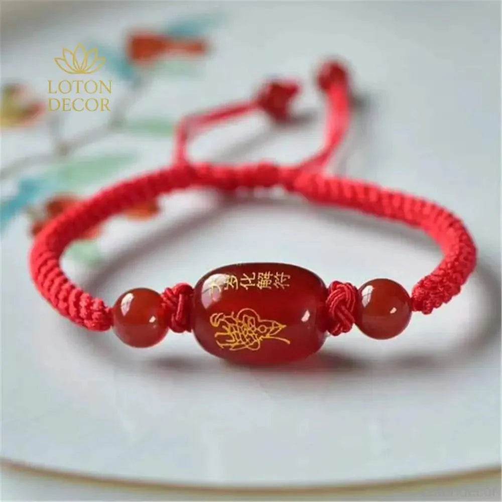 Tai Sui Agate Bracelet – Evil Protection & Fortune Charm - Loton Decor