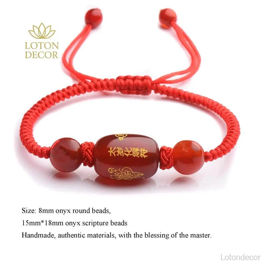 Tai Sui Agate Bracelet – Evil Protection & Fortune Charm - Loton Decor