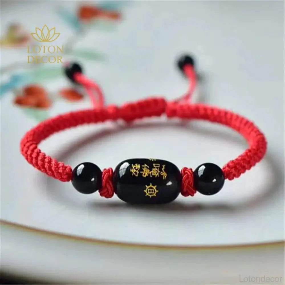 Tai Sui Agate Bracelet – Evil Protection & Fortune Charm - Loton Decor