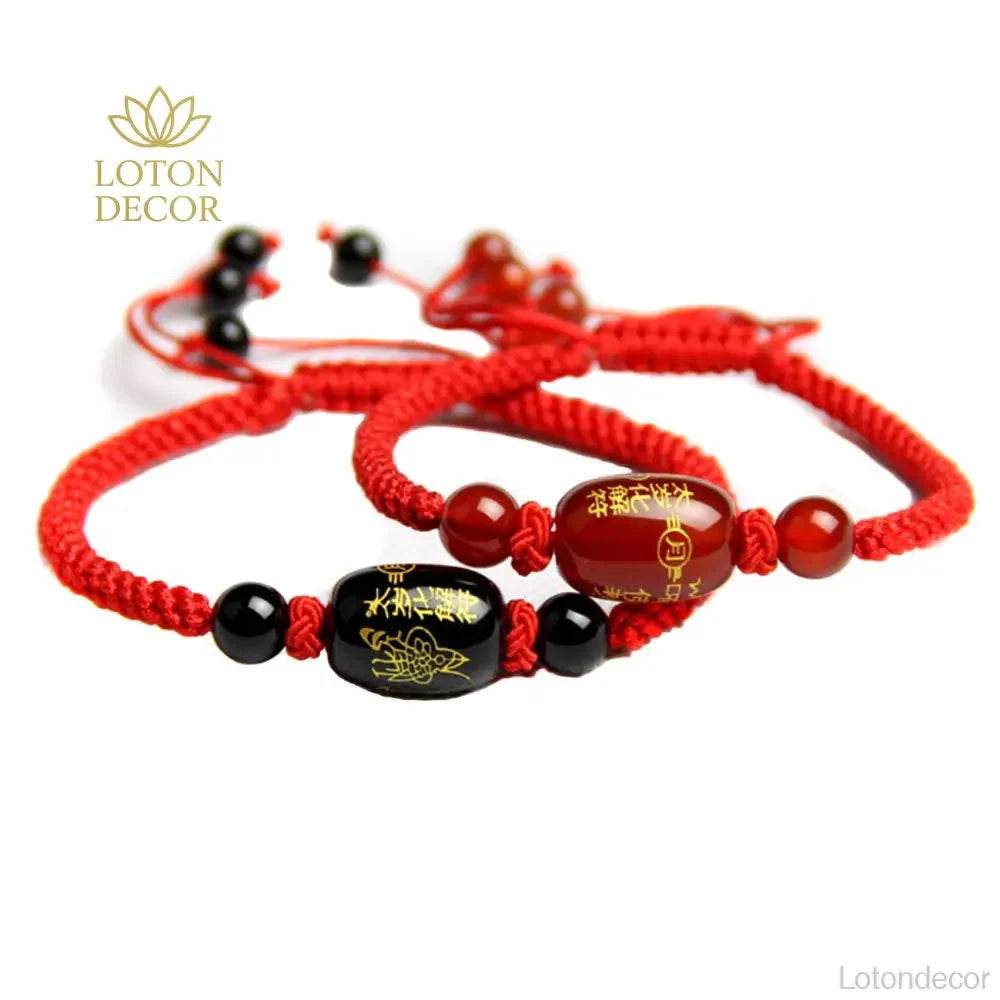 Tai Sui Agate Bracelet – Evil Protection & Fortune Charm - Loton Decor