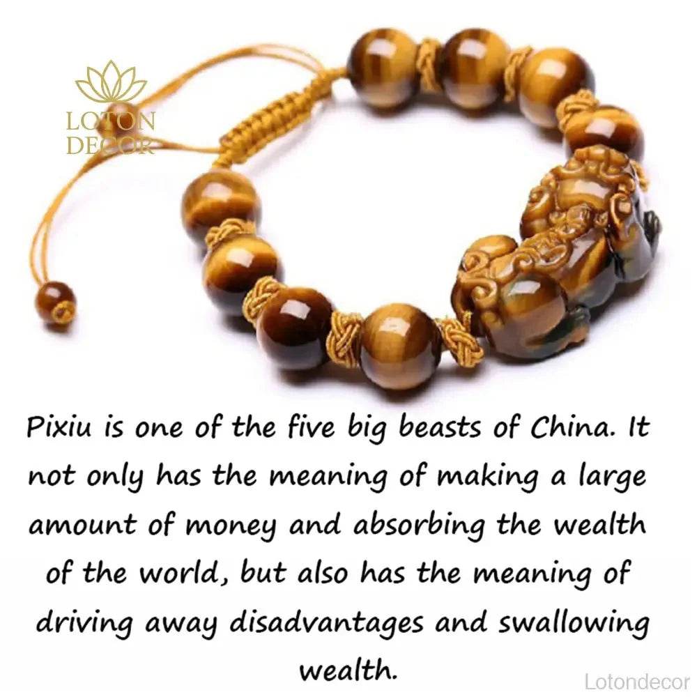 Tiger Eye Evil Eye Bracelet – Pixiu Luck Charm Unisex - Loton Decor