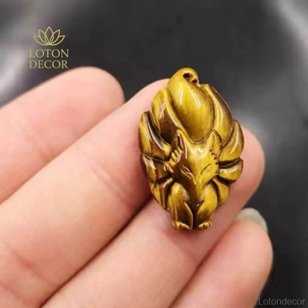 Tiger Eye Fox Pendant Necklace – Feng Shui Luck & Love Amulet - Loton Decor