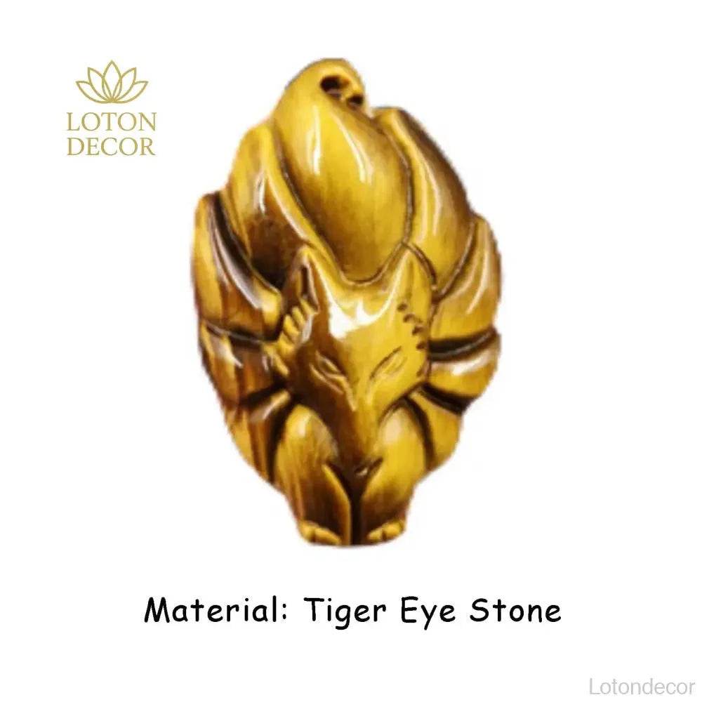 Tiger Eye Fox Pendant Necklace – Feng Shui Luck & Love Amulet - Loton Decor