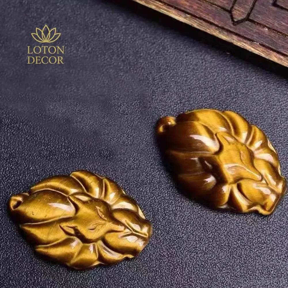 Tiger Eye Fox Pendant Necklace – Feng Shui Luck & Love Amulet - Loton Decor