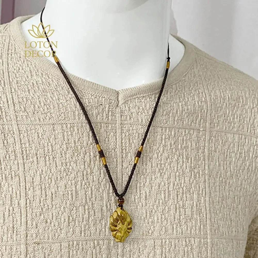 Tiger Eye Fox Pendant Necklace – Feng Shui Luck & Love Amulet - Loton Decor