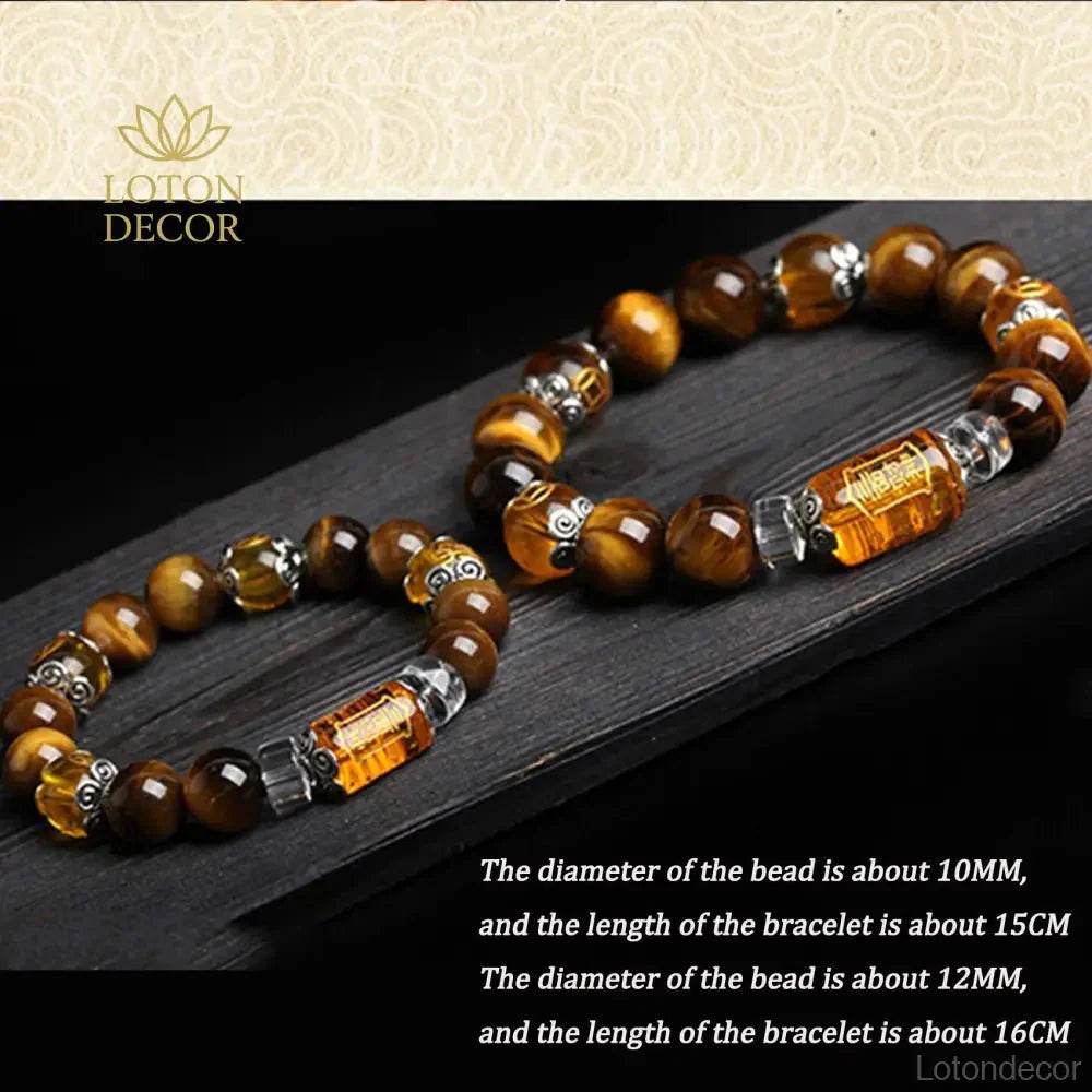 Tiger Eye God of Wealth Bracelet – Lucky Fortune Beads - Loton Decor