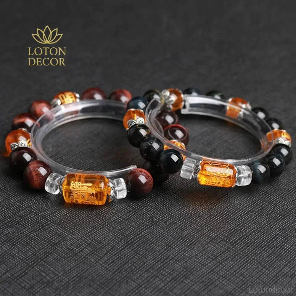 Tiger Eye God of Wealth Bracelet – Lucky Fortune Beads - Loton Decor