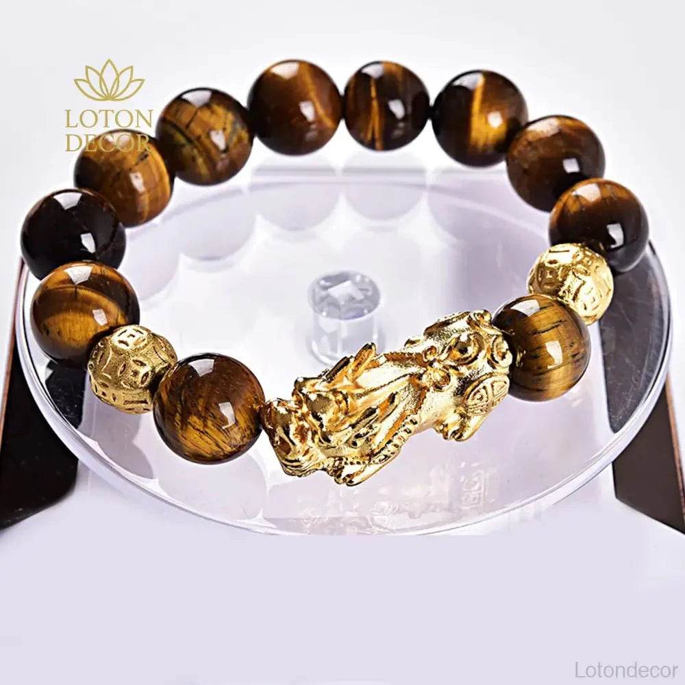 Tiger Eye Pi Yao Bracelet – 14mm Lucky Wealth Amulet - Loton Decor
