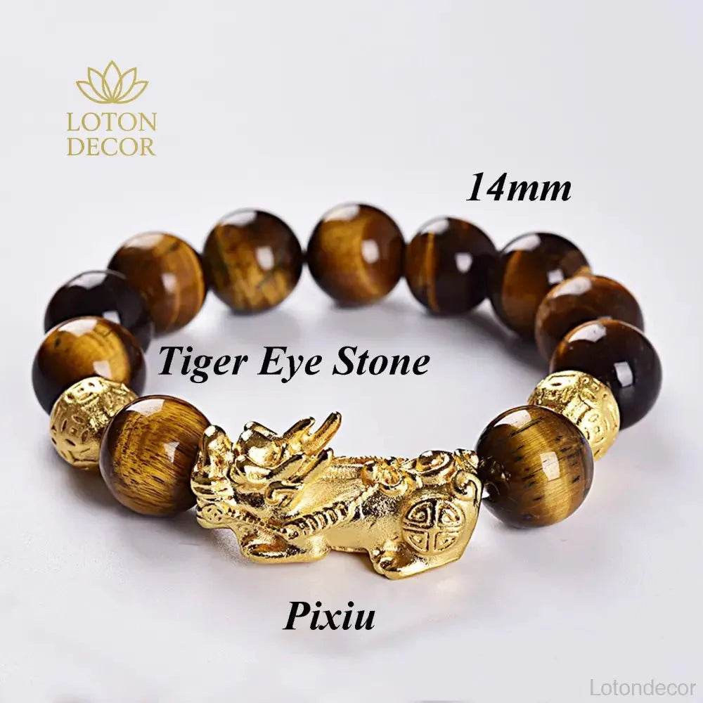 Tiger Eye Pi Yao Bracelet – 14mm Lucky Wealth Amulet - Loton Decor