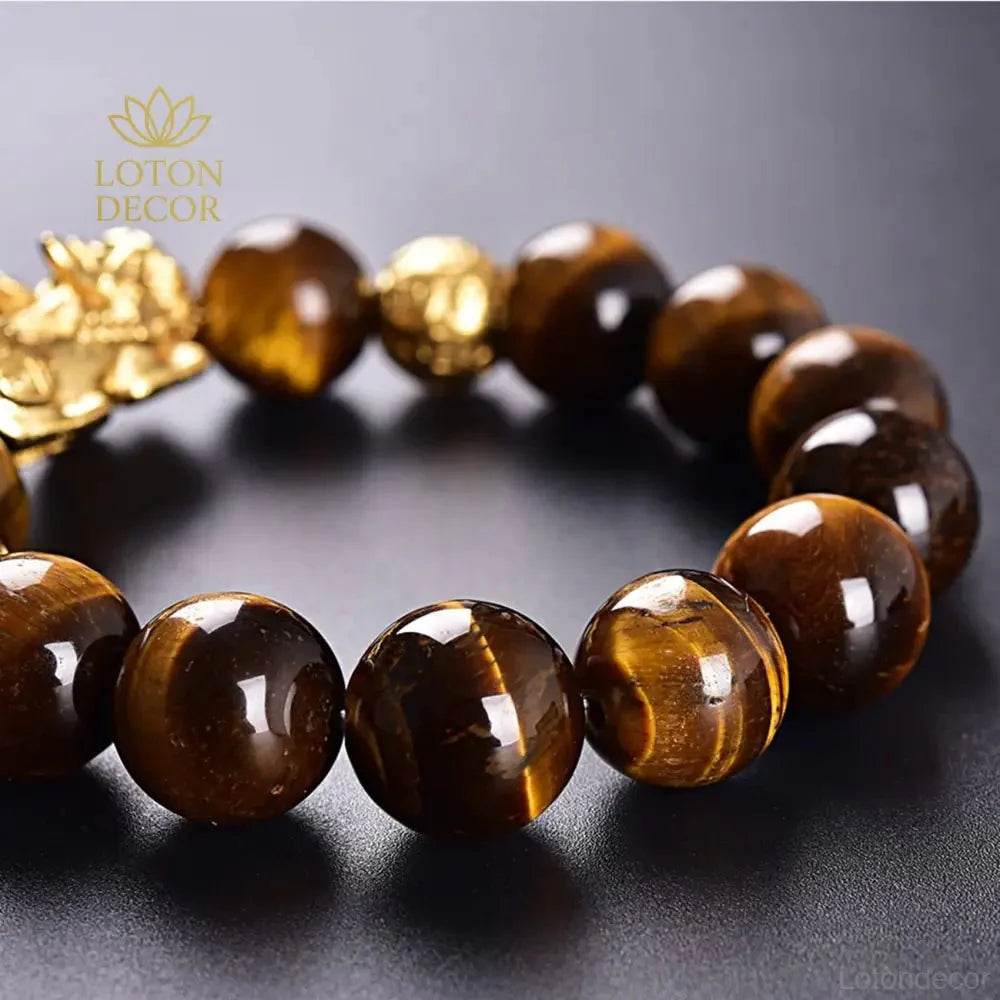 Tiger Eye Pi Yao Bracelet – 14mm Lucky Wealth Amulet - Loton Decor