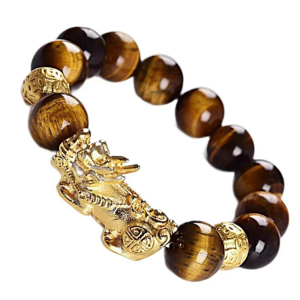 Tiger Eye Pi Yao Bracelet – 14mm Lucky Wealth Amulet - Loton Decor